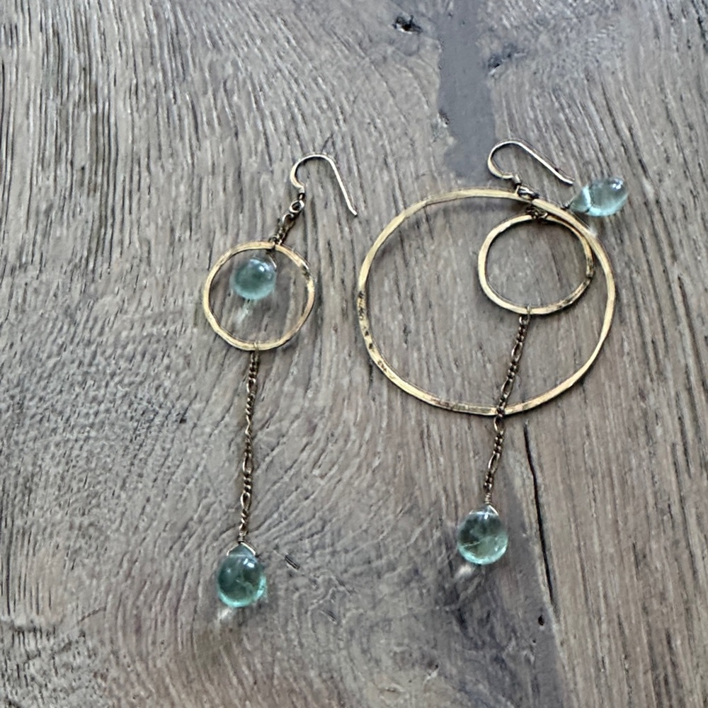 Elegant Gold and Green Drop Earrings